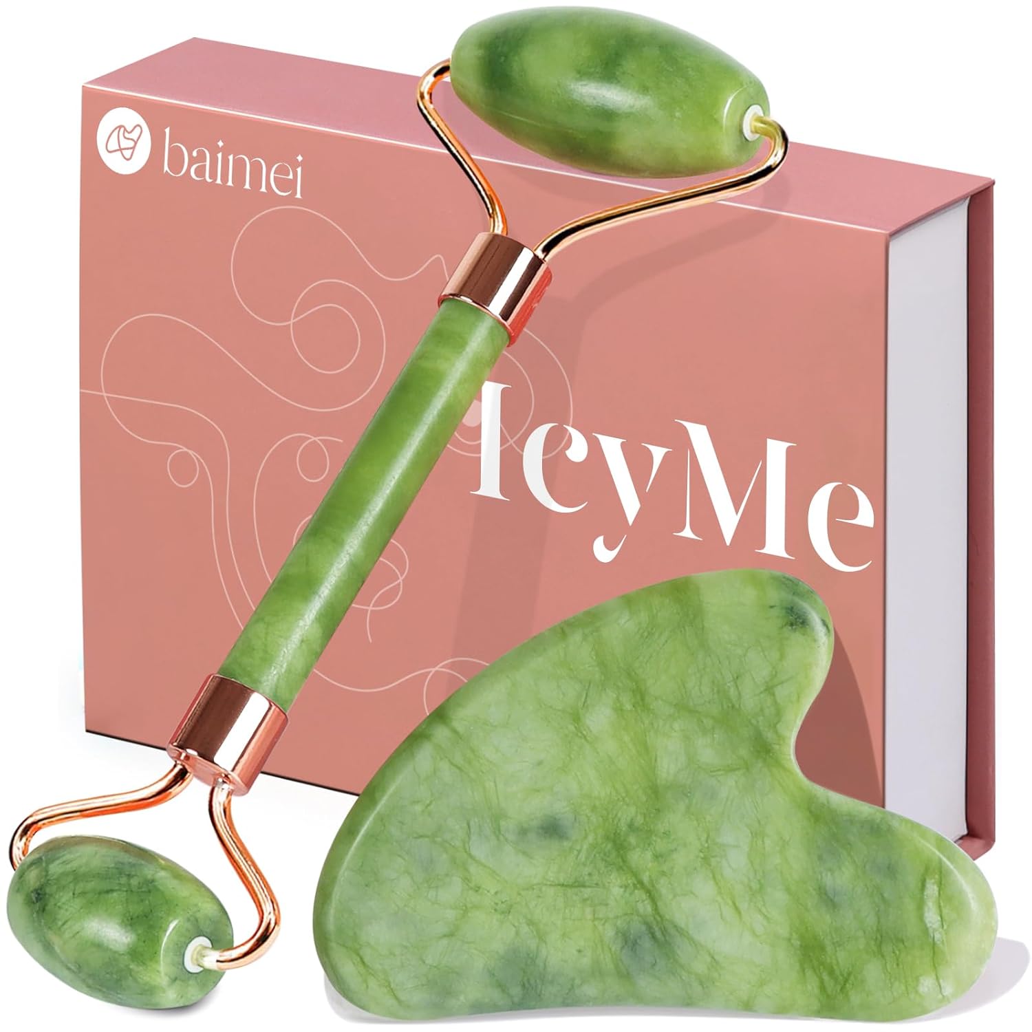BAIMEI Jade Roller and Gua Sha Set
